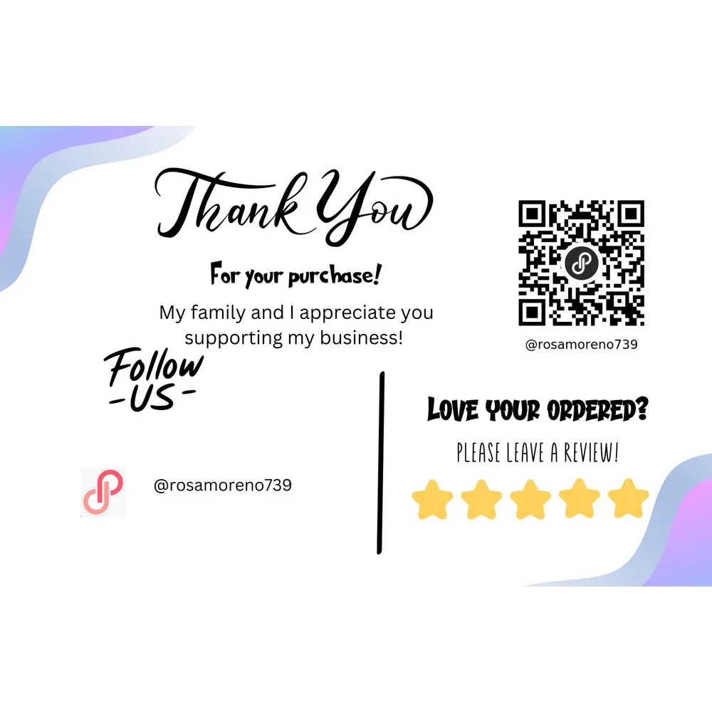 Custom Made Thank You Cards 50 Count
